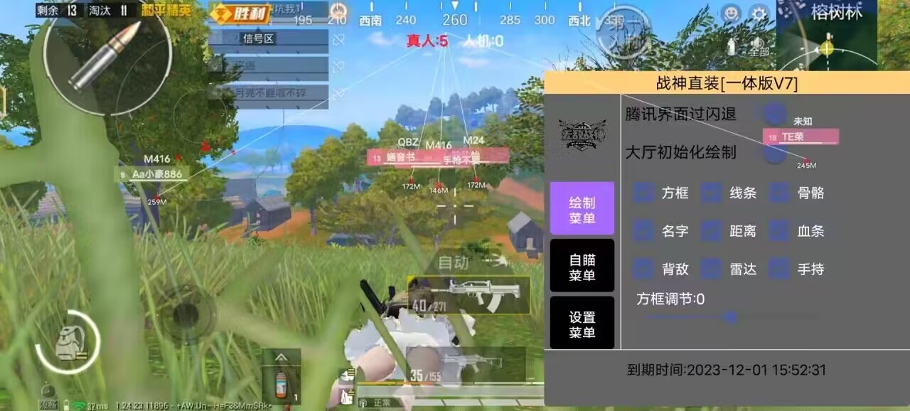 和平精英辅助【咪鸭容器直装】直播防录屏 漏打自瞄 人物透视 方框射线 人物距离 人物血条